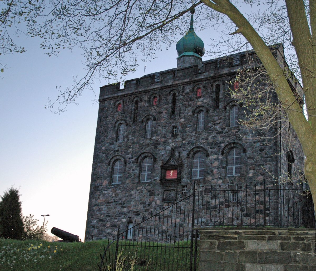 Rosenkrantz Tower and Bergenhus Fortress beside Bergen harbour