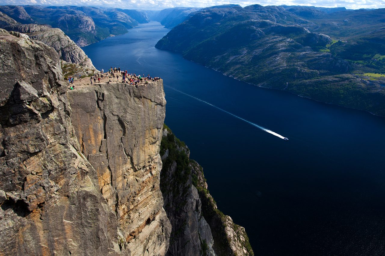 Preikestolen (Pulpit Rock) high above the Lysefjord