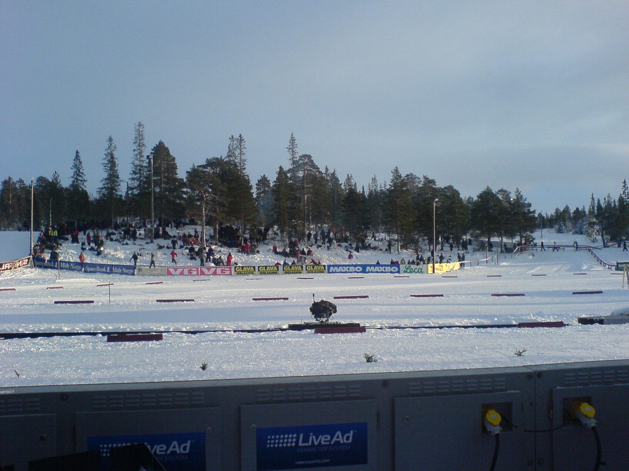 Skiing across the snow in Norway in winter