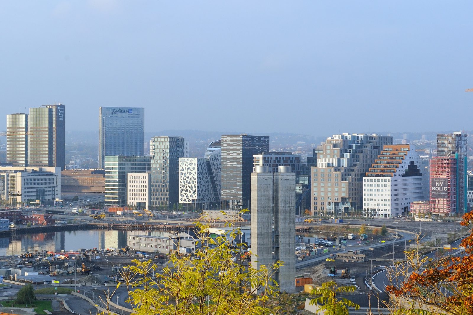 The modern Barcode high-rises of the Bjorvika district on the Oslo waterfront