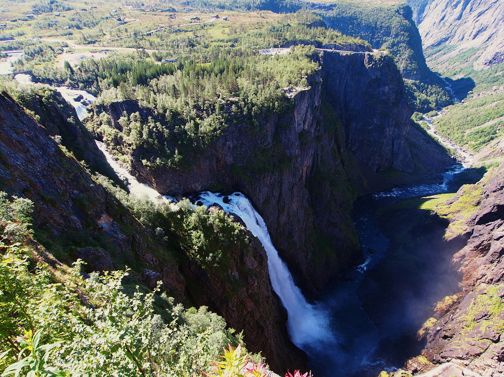 Vøringsfossen waterfall plunging into the Måbødalen canyon in Hardanger, Norway