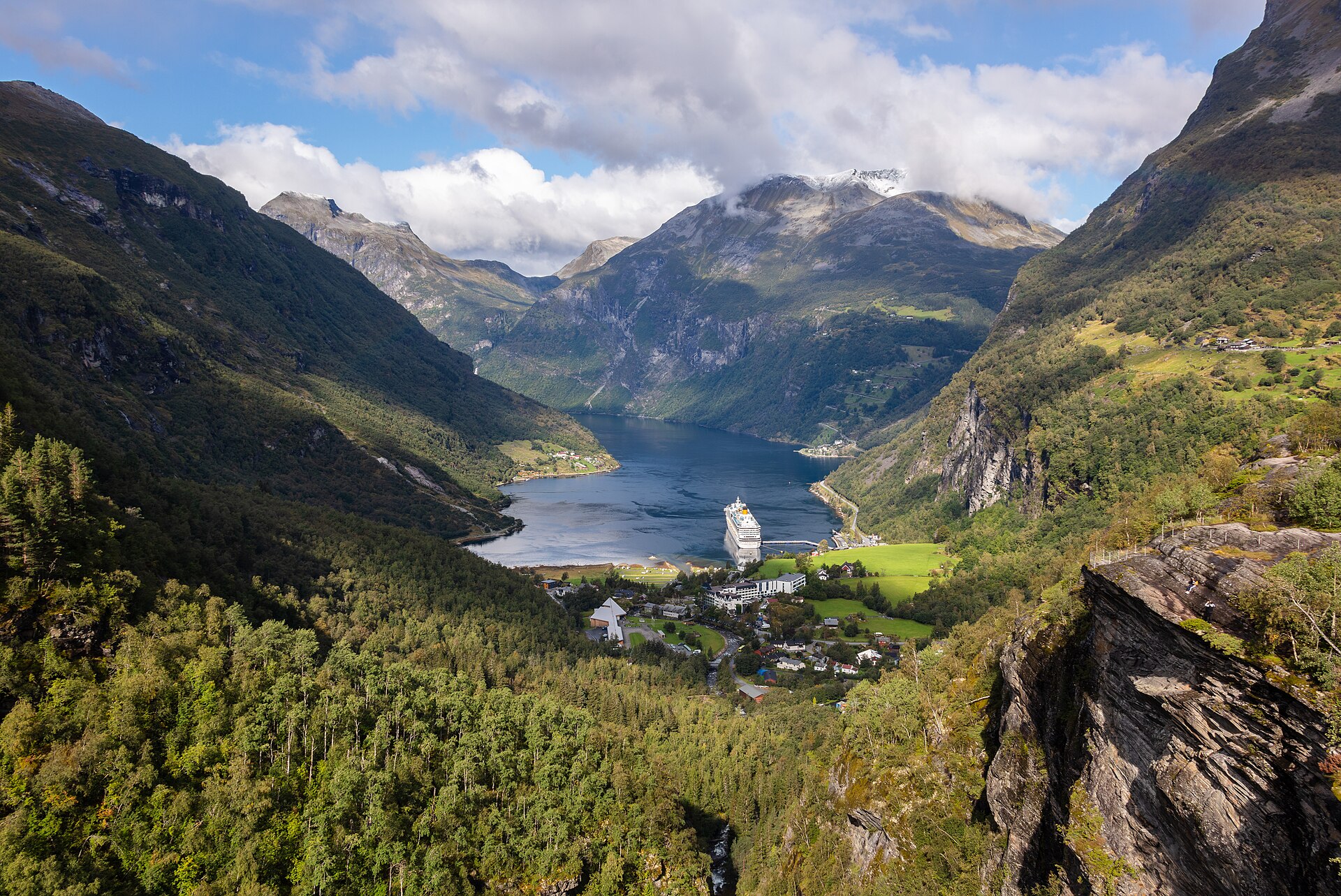 The Geirangerfjord from the Flydalsjuvet viewpoint